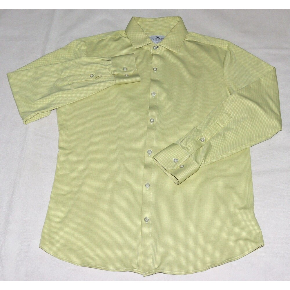 Mizzen + Main Leeward Trim Fit Men's Long Sleeve Button Front Shirt Size Large